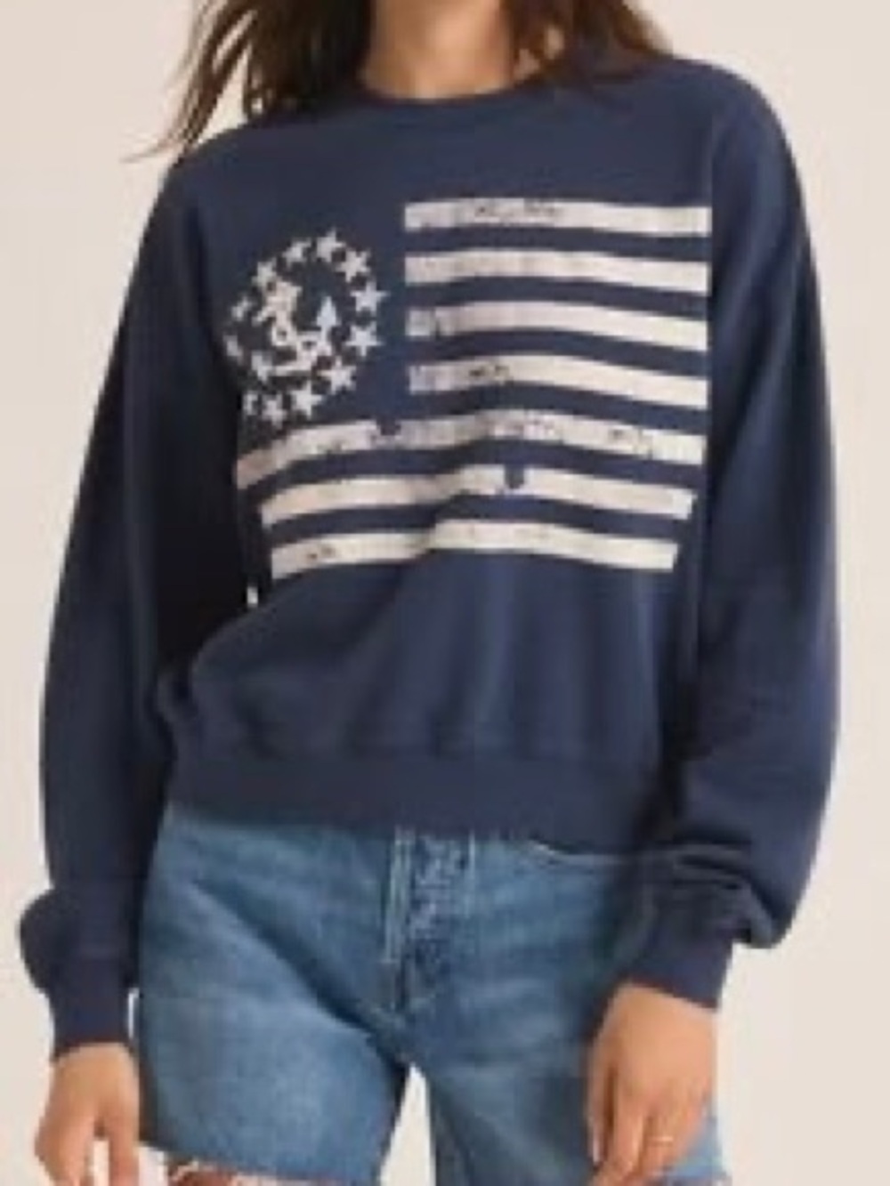 Z Supply Yacht Club Crewneck Sweatshirt vintage stule